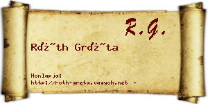 Róth Gréta névjegykártya